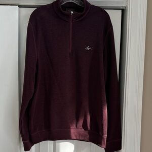 Greg Norman Collection Burgundy Zip-Up Sweater